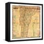 1860, Vermont State Wall Map with Property Owners, Vermont, United States-null-Framed Stretched Canvas
