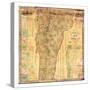 1860, Vermont State Wall Map with Property Owners, Vermont, United States-null-Stretched Canvas