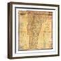 1860, Vermont State Wall Map with Property Owners, Vermont, United States-null-Framed Giclee Print