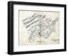 1860s, Roanoke County Wall Map, Virginia, United States-null-Framed Giclee Print