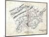 1860s, Roanoke County Wall Map, Virginia, United States-null-Mounted Giclee Print