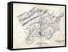 1860s, Roanoke County Wall Map, Virginia, United States-null-Framed Stretched Canvas