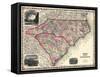 1861, North Carolina and South Carolina State Map, North Carolina, United States-null-Framed Stretched Canvas