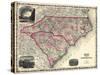 1861, North Carolina and South Carolina State Map, North Carolina, United States-null-Stretched Canvas