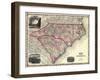 1861, North Carolina and South Carolina State Map, North Carolina, United States-null-Framed Giclee Print