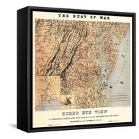 1861,VA - MD - DE - D.C. Bird's Eye View - The Seat of War, District of Columbia,USA-null-Framed Stretched Canvas