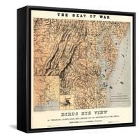 1861,VA - MD - DE - D.C. Bird's Eye View - The Seat of War, District of Columbia,USA-null-Framed Stretched Canvas