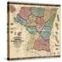 1862, Carroll County Wall Map, Maryland, United States-null-Stretched Canvas