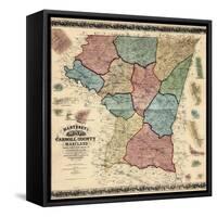 1862, Carroll County Wall Map, Maryland, United States-null-Framed Stretched Canvas