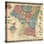 1862, Carroll County Wall Map, Maryland, United States-null-Stretched Canvas