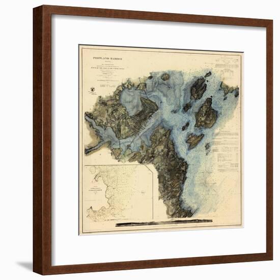 1862, Portland Harbor Chart, Maine-null-Framed Giclee Print