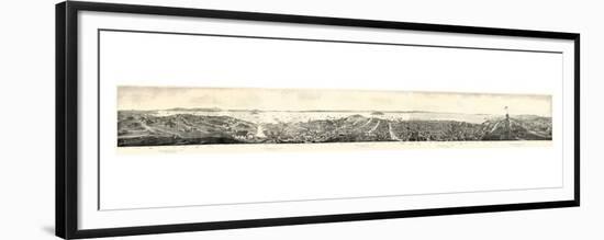 1862, San Francisco Panoramic View from Russian Hill, California, United States-null-Framed Premium Giclee Print