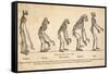 1863 Huxley From Ape To Man, Age-toned-Paul Stewart-Framed Stretched Canvas