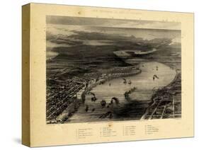 1863, New Orleans Bird's Eye View, Louisiana, United States-null-Stretched Canvas