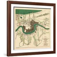 1863, New Orleans City Approaches, Louisiana, United States-null-Framed Premium Giclee Print