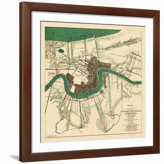 1863, New Orleans City Approaches, Louisiana, United States-null-Framed Premium Giclee Print