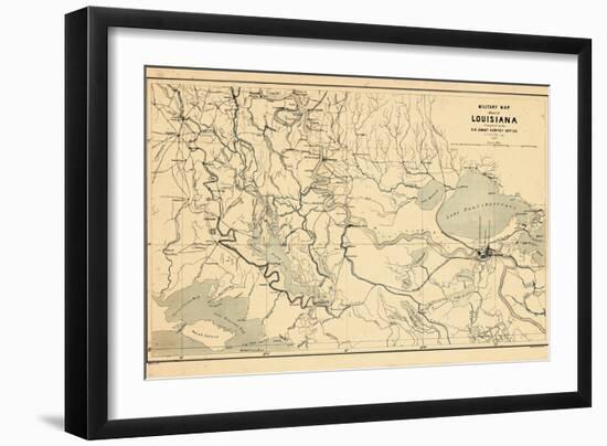 1863, New Orleans Louisiana Military Map, Louisiana, United States-null-Framed Giclee Print