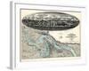 1863, Vicksburg Bird's Eye View, Mississippi, United States-null-Framed Giclee Print