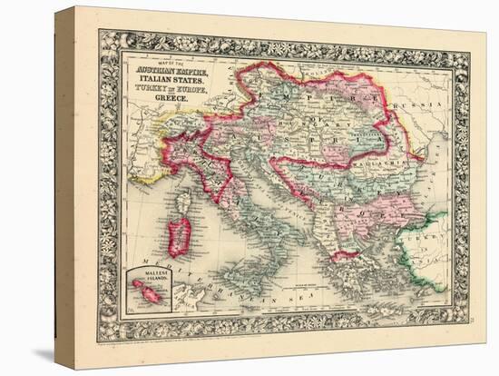 1864, Albania, Austria, Bulgaria, Croatia, Greece, Hungary, Italy, Romania, Russia-null-Stretched Canvas