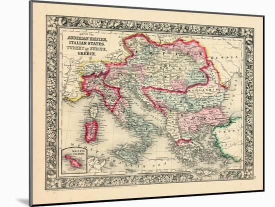 1864, Albania, Austria, Bulgaria, Croatia, Greece, Hungary, Italy, Romania, Russia-null-Mounted Giclee Print