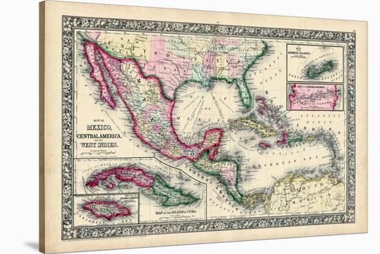 1864, Bahamas, Cuba, Dominican Republic, Honduras, Jamaica, Mexico, Puerto Rico-null-Stretched Canvas