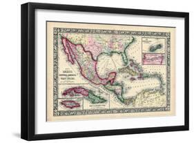 1864, Bahamas, Cuba, Dominican Republic, Honduras, Jamaica, Mexico, Puerto Rico-null-Framed Giclee Print