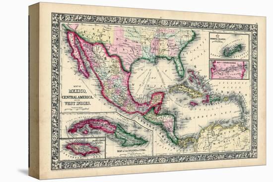 1864, Bahamas, Cuba, Dominican Republic, Honduras, Jamaica, Mexico, Puerto Rico-null-Stretched Canvas