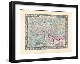 1864, Baltimore Mitchell Plate, Maryland, United States-null-Framed Giclee Print