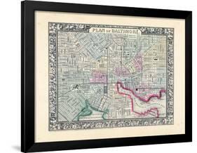 1864, Baltimore Mitchell Plate, Maryland, United States-null-Framed Giclee Print