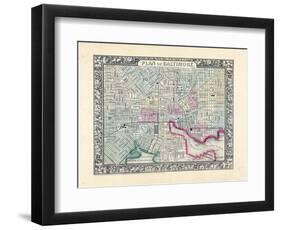 1864, Baltimore Mitchell Plate, Maryland, United States-null-Framed Premium Giclee Print