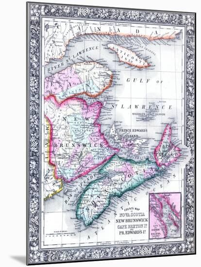 1864, Canada, New Brunswick, Nova Scotia, Prince Edward Island, North America, Nova Scotia-null-Mounted Giclee Print