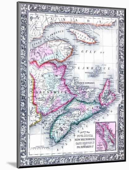 1864, Canada, New Brunswick, Nova Scotia, Prince Edward Island, North America, Nova Scotia-null-Mounted Giclee Print