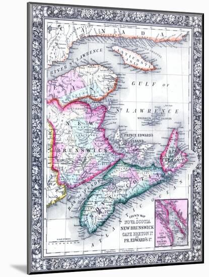 1864, Canada, New Brunswick, Nova Scotia, Prince Edward Island, North America, Nova Scotia-null-Mounted Giclee Print
