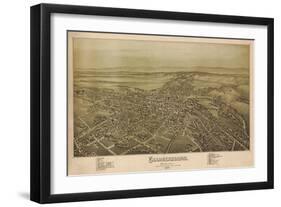 1864, Chambersburg Bird's Eye View, Pennsylvania, United States-null-Framed Giclee Print