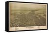 1864, Chambersburg Bird's Eye View, Pennsylvania, United States-null-Framed Stretched Canvas