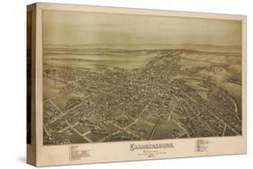 1864, Chambersburg Bird's Eye View, Pennsylvania, United States-null-Stretched Canvas