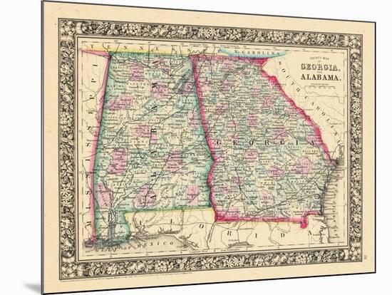 1864, Georgia and Alabama Mitchell Plate, Alabama, United States-null-Mounted Giclee Print