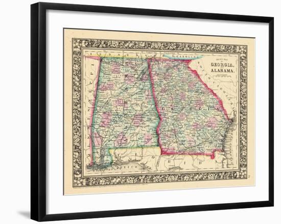 1864, Georgia and Alabama Mitchell Plate, Alabama, United States-null-Framed Giclee Print