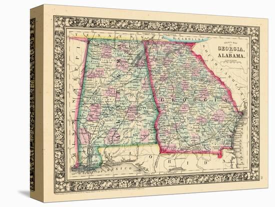 1864, Georgia and Alabama Mitchell Plate, Alabama, United States-null-Stretched Canvas