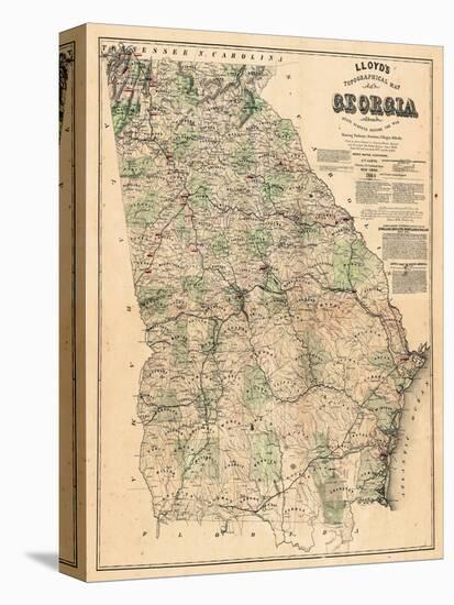 1864, Georgia State Map, Georgia, United States-null-Stretched Canvas