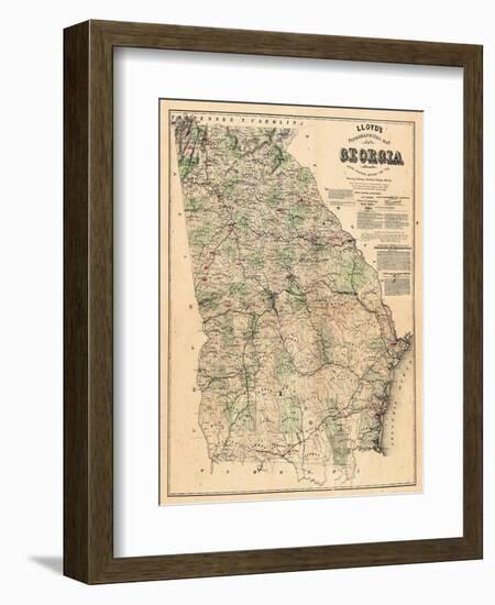 1864, Georgia State Map, Georgia, United States-null-Framed Giclee Print