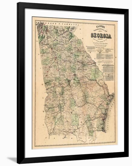 1864, Georgia State Map, Georgia, United States-null-Framed Giclee Print