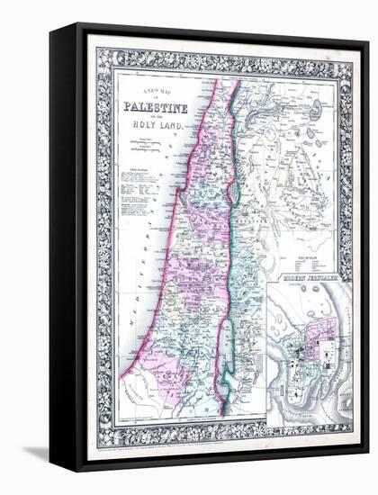 1864, Israel, Jordania, Palestine, Asia, Holy Land, Palestine, Modern Jerusalem-null-Framed Stretched Canvas