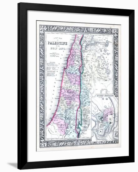 1864, Israel, Jordania, Palestine, Asia, Holy Land, Palestine, Modern Jerusalem-null-Framed Giclee Print