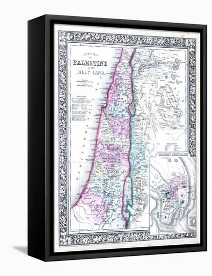 1864, Israel, Jordania, Palestine, Asia, Holy Land, Palestine, Modern Jerusalem-null-Framed Stretched Canvas