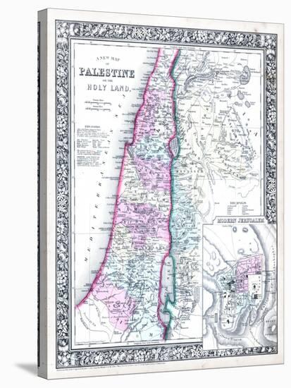 1864, Israel, Jordania, Palestine, Asia, Holy Land, Palestine, Modern Jerusalem-null-Stretched Canvas