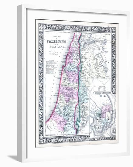 1864, Israel, Jordania, Palestine, Asia, Holy Land, Palestine, Modern Jerusalem-null-Framed Giclee Print