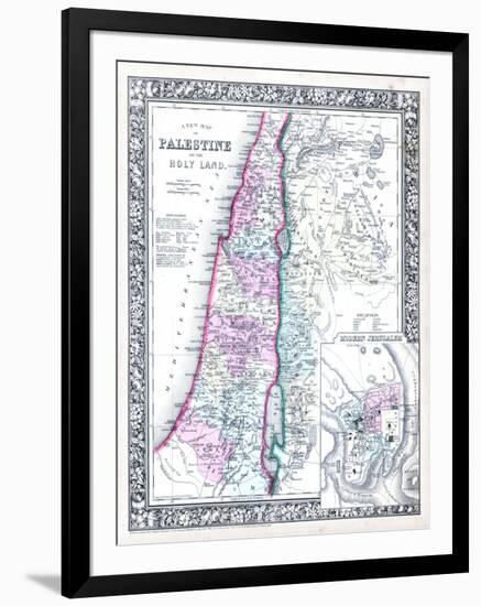 1864, Israel, Jordania, Palestine, Asia, Holy Land, Palestine, Modern Jerusalem-null-Framed Giclee Print