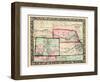 1864, Kansas, Nebraska, Colorado and Dakota Mitchell Plate, Nebraska, United States-null-Framed Premium Giclee Print