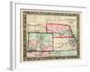 1864, Kansas, Nebraska, Colorado and Dakota Mitchell Plate, Nebraska, United States-null-Framed Giclee Print